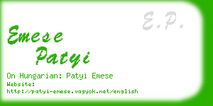 emese patyi business card
